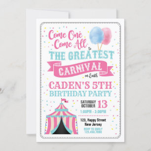 Invitation d'anniversaire du Carnaval