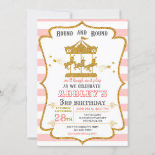 Invitation d'anniversaire du carrousel Anniversair