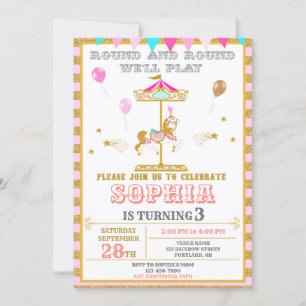Invitation d'anniversaire du carrousel Fête du par