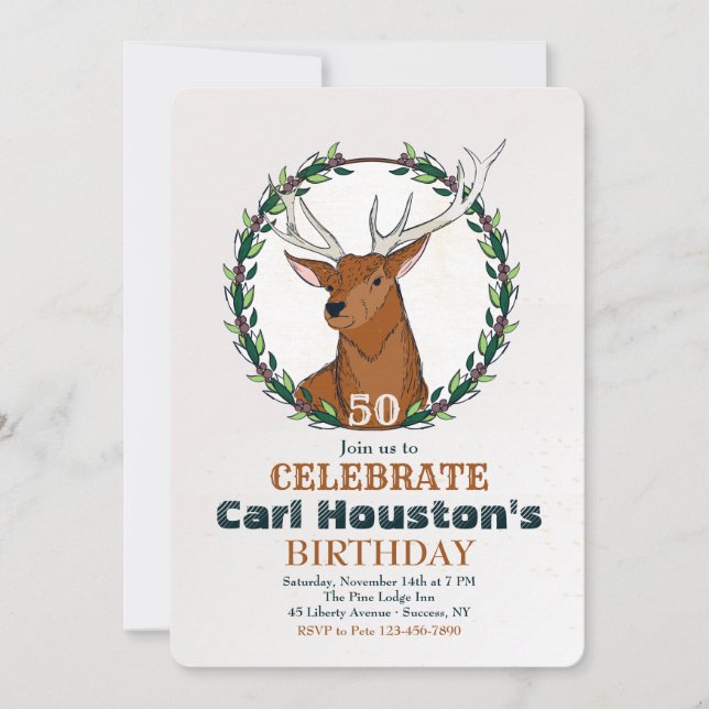 Invitation d'anniversaire du chasseur (Devant)