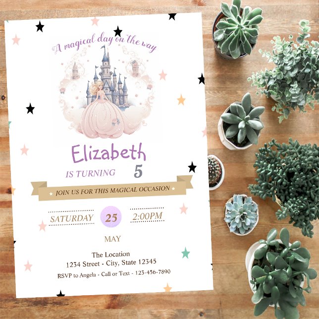 Invitation d'anniversaire du château de la princes (Créateur téléchargé)