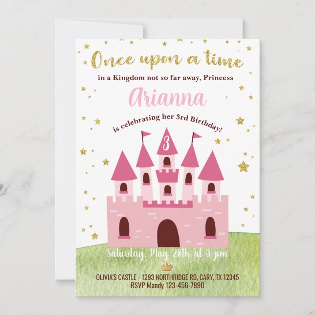 Invitation d'anniversaire du château du Royaume de (Devant)