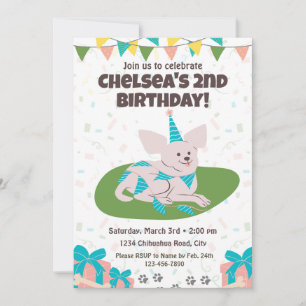 Invitation d'anniversaire du Chihuahua