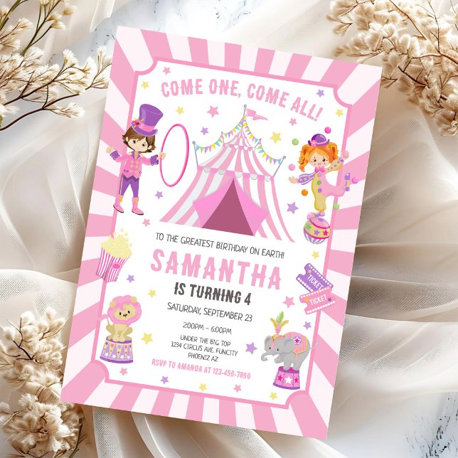 Invitation d'anniversaire du cirque carnaval (Créateur téléchargé)