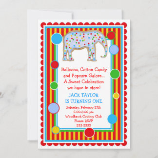 Invitation d'anniversaire du cirque Eléphant - Pri