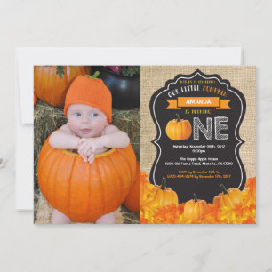 Invitation d'anniversaire du citrouille Orange Bur