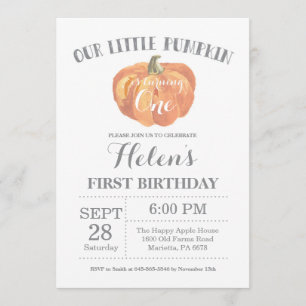 Invitation d'anniversaire du citrouille Orange et