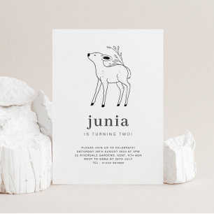 Invitation d'Anniversaire du dessin de ligne de ch