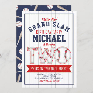 Invitation d'anniversaire du deuxième baseball