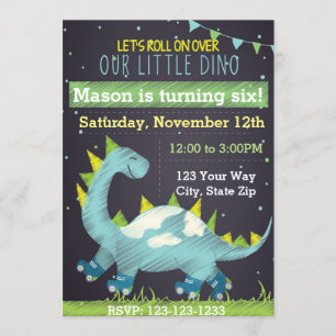 Invitation d'anniversaire du Dinosaure bleu