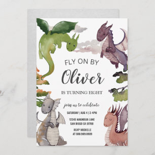 Invitation d'anniversaire du dragon