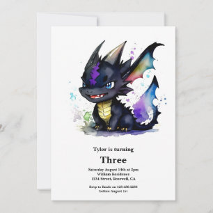 Invitation d'anniversaire du dragon