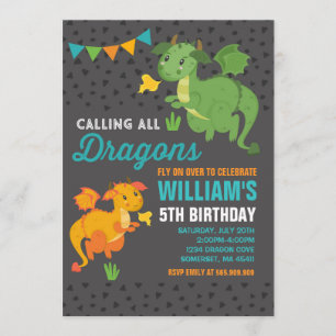 Invitation d'anniversaire du dragon Fête des Cheva