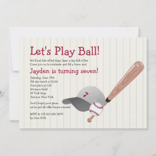 Invitation d'anniversaire du fan de baseball