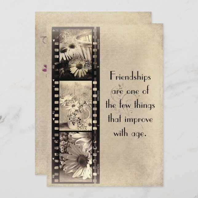 Invitation d'anniversaire du film vintage (Devant / Derrière)