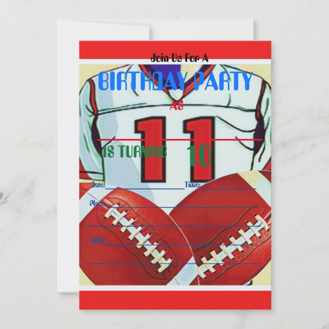 Invitation d'anniversaire du football de garçon de (Devant)