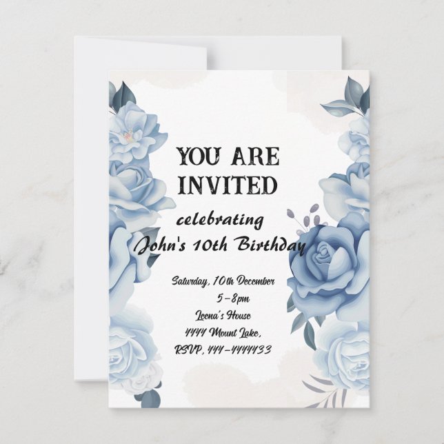 Invitation d'anniversaire du jardin enchanté (Devant)