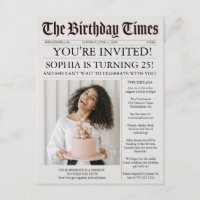 Invitation d'anniversaire du journal unique