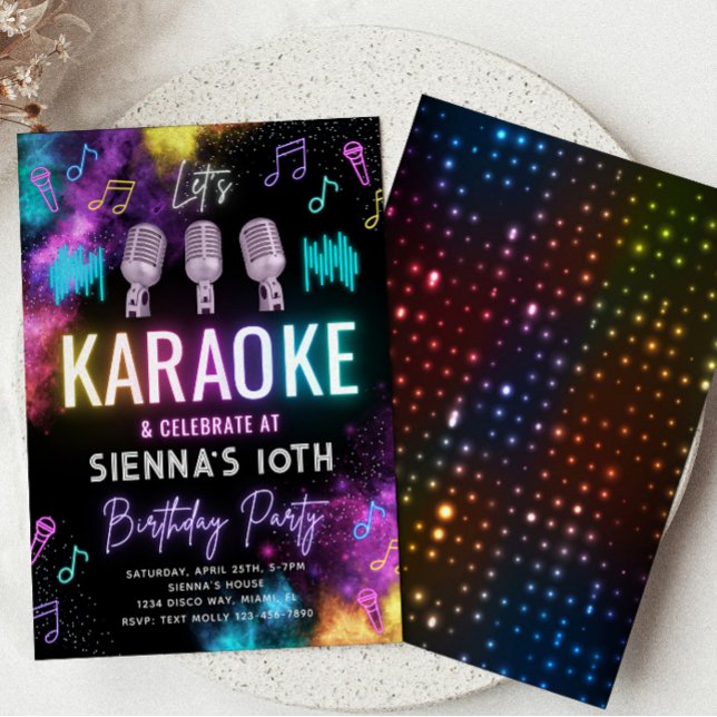 Invitation d'anniversaire du karaoké | Karaoke Par (Créateur téléchargé)