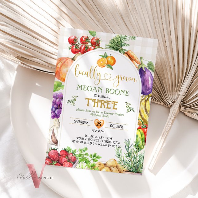 Invitation d'anniversaire du marché agricole culti (Créateur téléchargé)