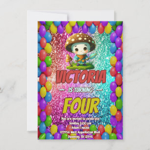 Invitation d'anniversaire du Mushroom Guardian pou