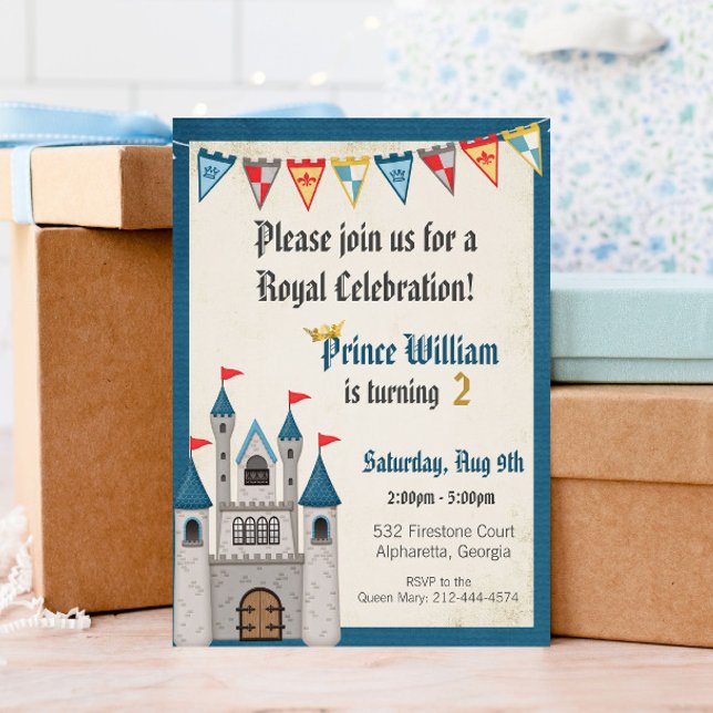 Invitation d'anniversaire du Petit Prince Château (Créateur téléchargé)