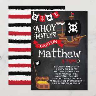 Invitation d'anniversaire du pirate