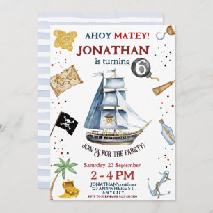 Invitation d'anniversaire du pirate