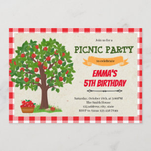Invitation d'anniversaire du pommier