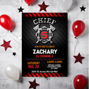 Invitation d'anniversaire du pompier