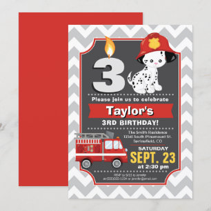 Invitation d'anniversaire du pompier