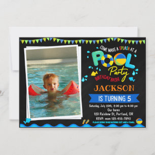 Invitation d'anniversaire du pool invitation de dé