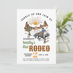 Invitation d'anniversaire du premier Rodeo Boy