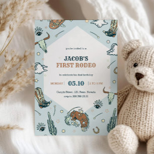 Invitation d'anniversaire du premier Rodeo Cowboy