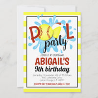 Invitation d'anniversaire du softball Pool