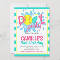 Invitation d'anniversaire du softball Pool