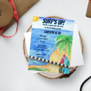 Invitation d'anniversaire du surf
