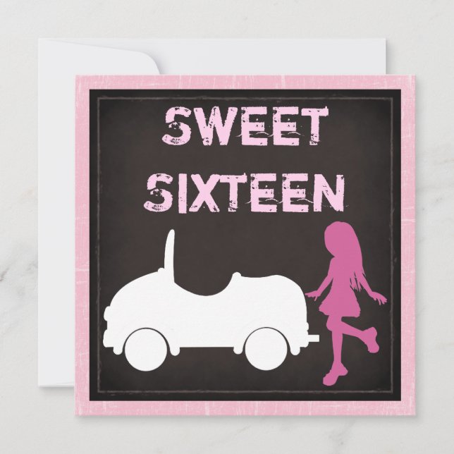 Invitation d'anniversaire du Sweet sixteen moderne (Devant)