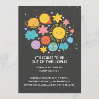 Invitation d'anniversaire du système solaire