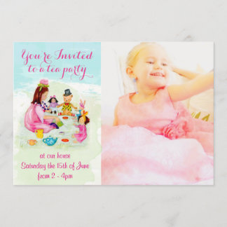 Invitation d'anniversaire du Tea Party Watercolor