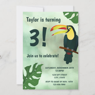 Invitation d'anniversaire du Toucan
