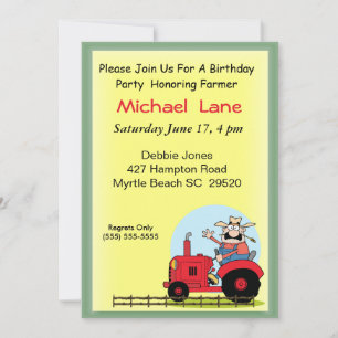 Invitation d'anniversaire du Tracteur pour enfants