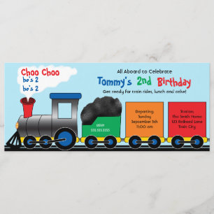 Invitation d'anniversaire du train Colorful Choo C
