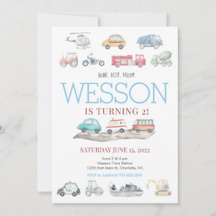 Invitation d'anniversaire du transport