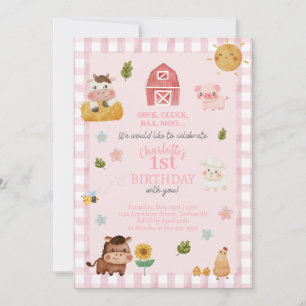 Invitation d'anniversaire d'un animal de ferme 1