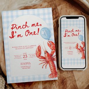 Invitation d'anniversaire d'un garçon : Homard Pin