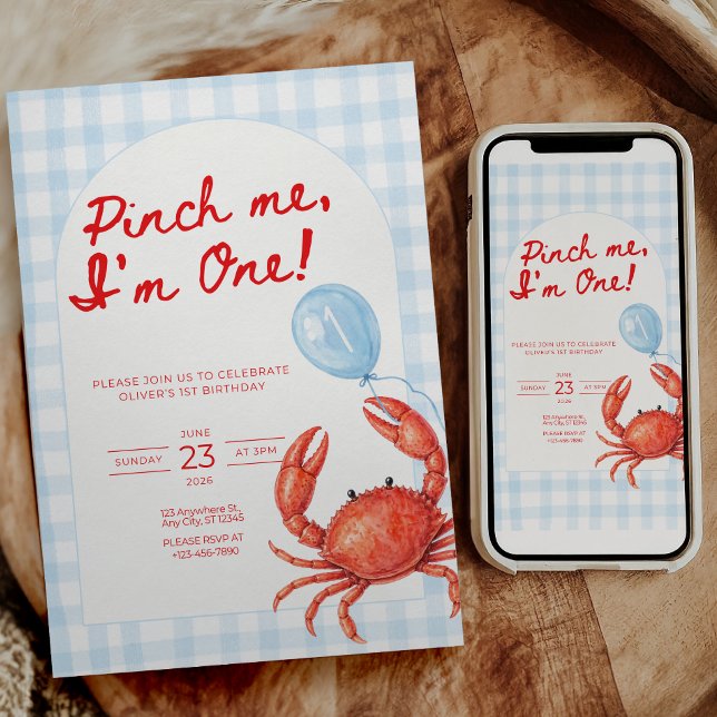 Invitation d'anniversaire d'un garçon : Pincez-moi (Créateur téléchargé)