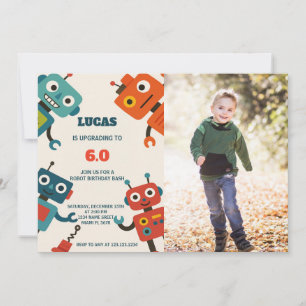 Invitation d'anniversaire d'un robot moderne avec 