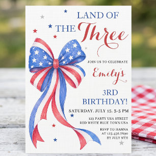 Invitation d'anniversaire d'une fille tout américa