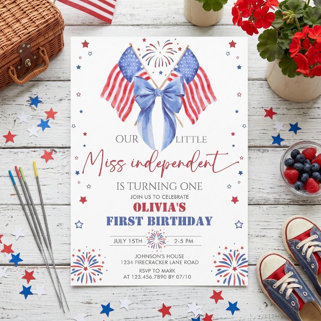 Invitation d'anniversaire d'une fille tout américa (Créateur téléchargé)